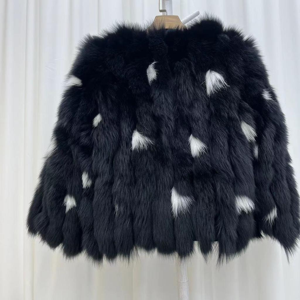 Real Fox Fur Coat for Women Autumn and Winter Warm Real Fur Coat Short Style Fur Versatile Young Tops