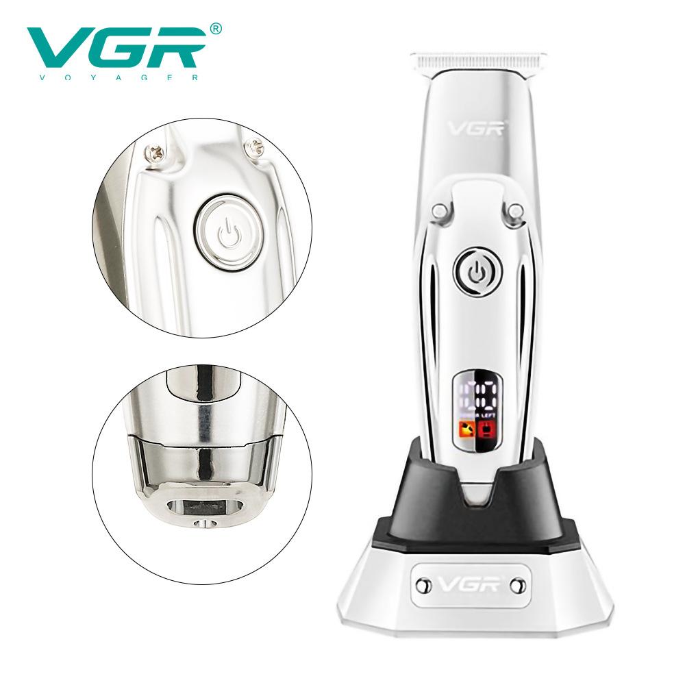 VGR 277 Electric Hair Clipper Rechargeable Portable Home Appliance Care Barber Trimmer for Men LCD USB Salon Blade Waterproof and Long-lasting