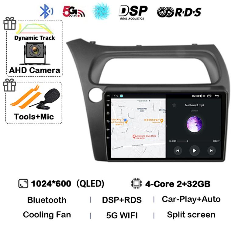 

Android 14 WIFI+4G Carplay Car Radio For Honda Civic Hatchback 2006 2007 2008 2009 2010 2011 Multimidia Video Player GPS Stereo