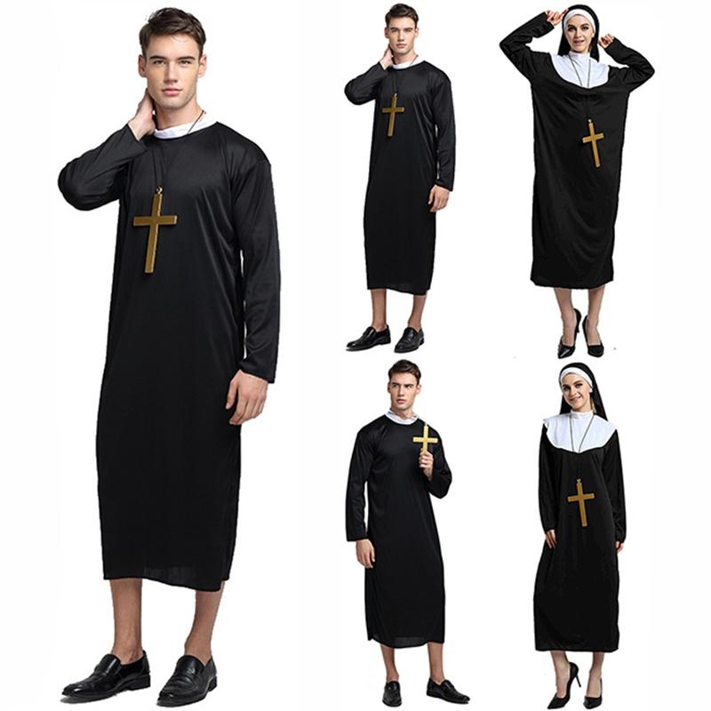 Captivating Priest Costume Robe With Classic Godfather Style For Memorable Halloween Celebrations