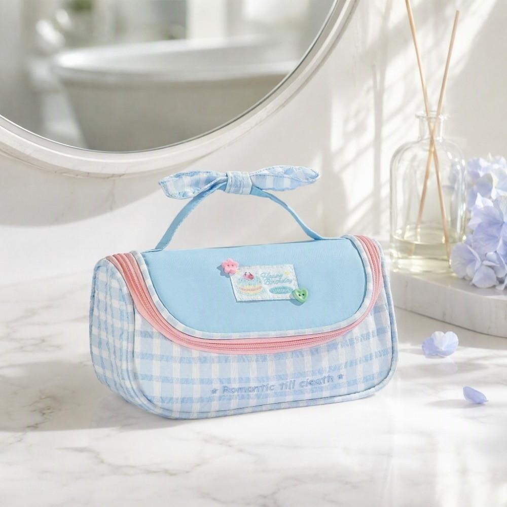 Y2k Print Korean Style Pen Bag Plaid Grids Pencil Pouch Cloth Stationery Bag Stationery Supplies