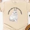 Cute Watercolor Bunny Shirt "Living Life To the Fluffiest"; Cute Spring Bunny Lover Tee; Funny Animal Meme T-shirt; Comfort Colors Crewneck