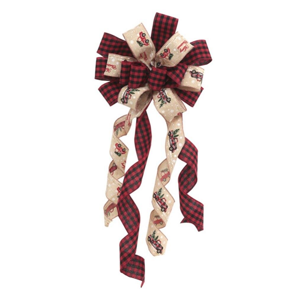 Christmas Tree Topper Bows Holiday Atmosphere  Outdoor Decorations
