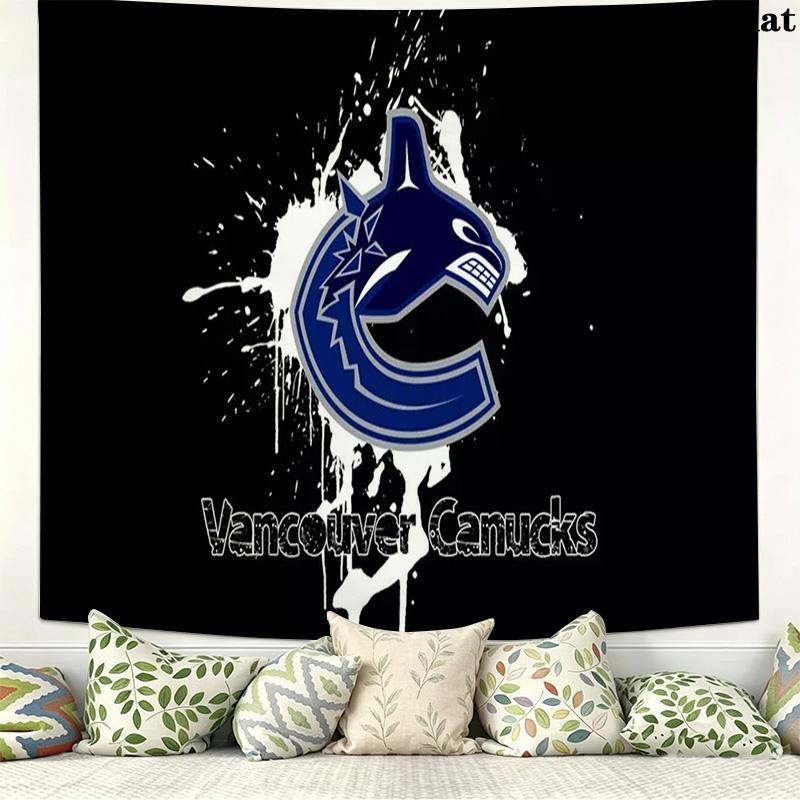 Vancouver Canucks Wall Tapestry Aesthetic Wall Hanging Printed Fabric Blanket Decorative Tapestries for Bedroom Living Room Home Decor
