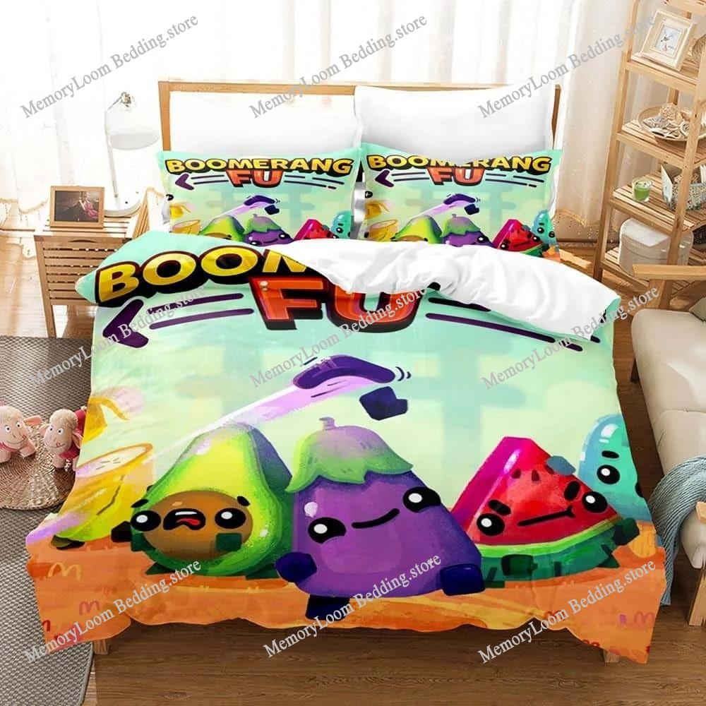 Set de lenjerie de pat 3D Kawaii Game Boomerang Fu Single Twin Full Queen King Size Set de pat Adult Copil Dormitor Seturi husă de plapumă Textile de casă