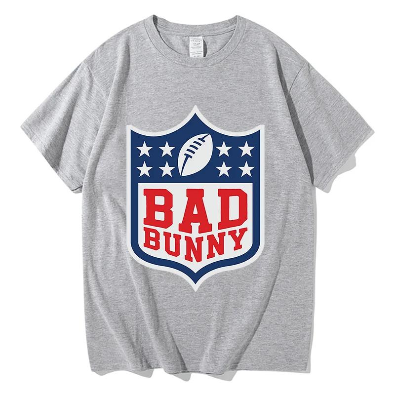 Bad Bunny Super Bowl 2026 Tshirt Summer Short Sleeve Men Oneck Tshirts Pure Cotton Unisex Aesthetic Streetwear Print Tees Tops
