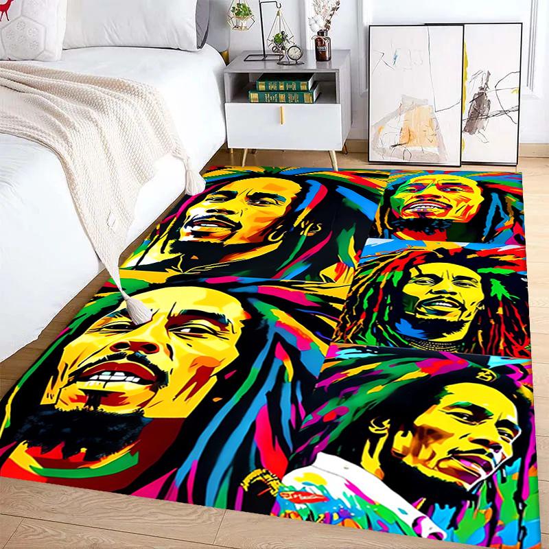 Vibrant Rasta Music Fusion Carpet Living Room and Bedroom Mats Doormat Dormitory Decoration Bathroom Mat Protective Pad