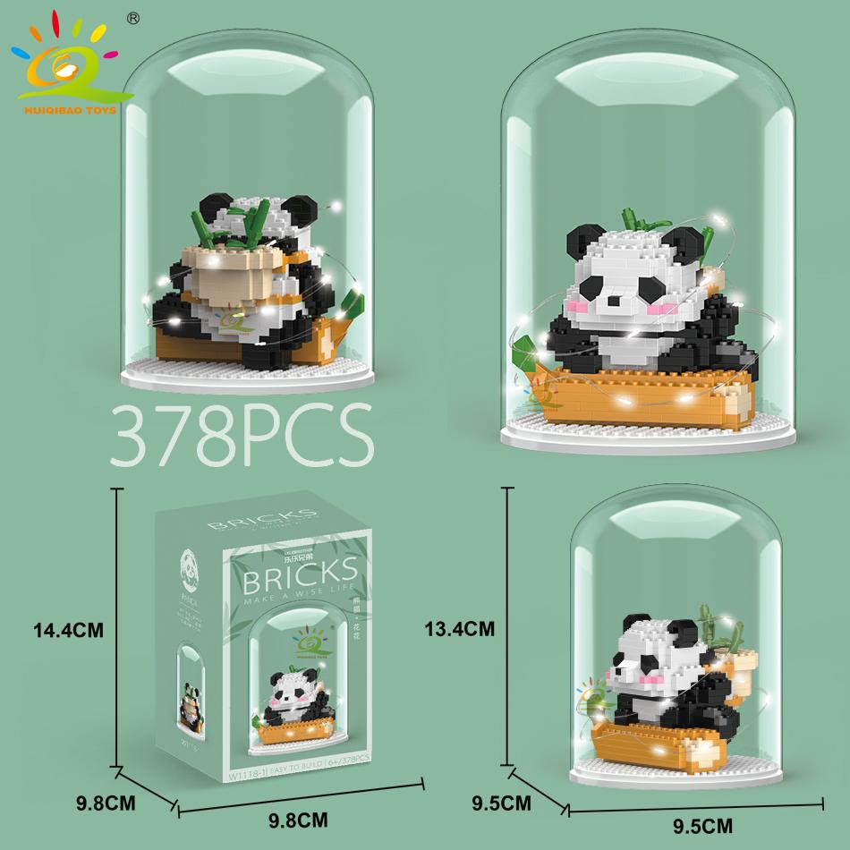 Mini Cute Panda Micro Building Blocks 3D Diamond Model Animals Bricks DIY City Construction Toys for Children Kids Gift