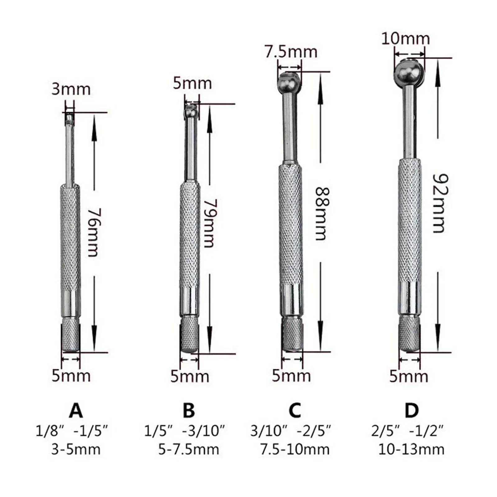 

Adjustable Inner Diameter Gauge Kit 4pcs for Measuring Small Holes and Grooves Compatible with Micrometers and Calipers China Mainland