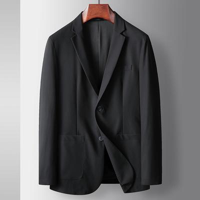 Jarný a jesenný ľahký luxusný biznisový jednoradový módny sako pre stredného veku a mladých v jednofarebnom prevedení