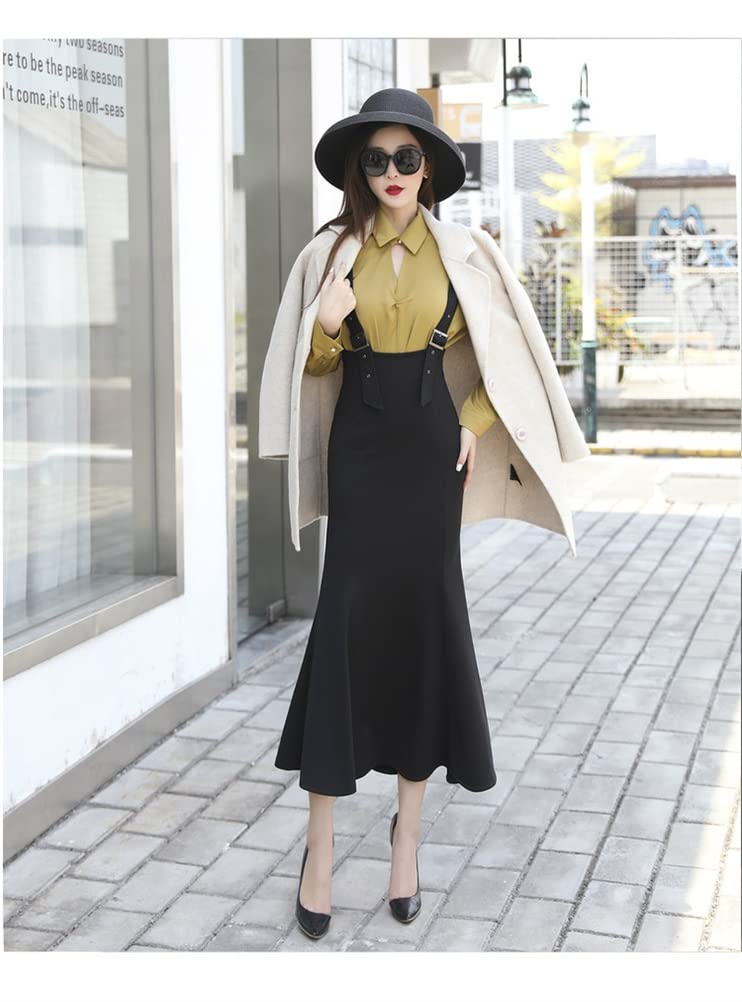 JINZUOMA Overall Mermaid Long Tight Flared Slim Solid Date Women's Skirt, Skirt, Skirt, Skirt, Skirt, High-Waisted, Fit, Fashionable, Color, Elegant,