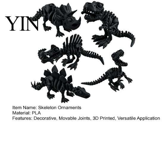 Unikalne Prezenty do Wystroju Domu 5 Szt. Ozdoba Szkieletu Dinozaura Drukowana 3D, Figurki Prehistoryczne z Ruchomymi Stawami, Kolekcjonerskie Stworzenia Realistyczne Artykulowane
