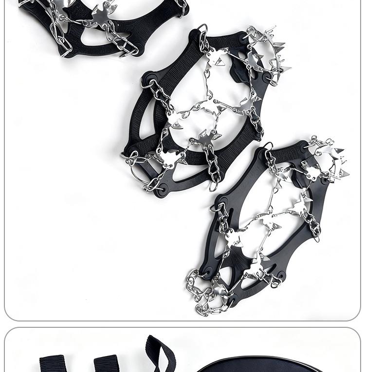 25-Tooth Ice Cleats: Outdoor Anti-Slip Shoe Covers with Spikes for Snow, Boots, Mountaineering, and Fishing