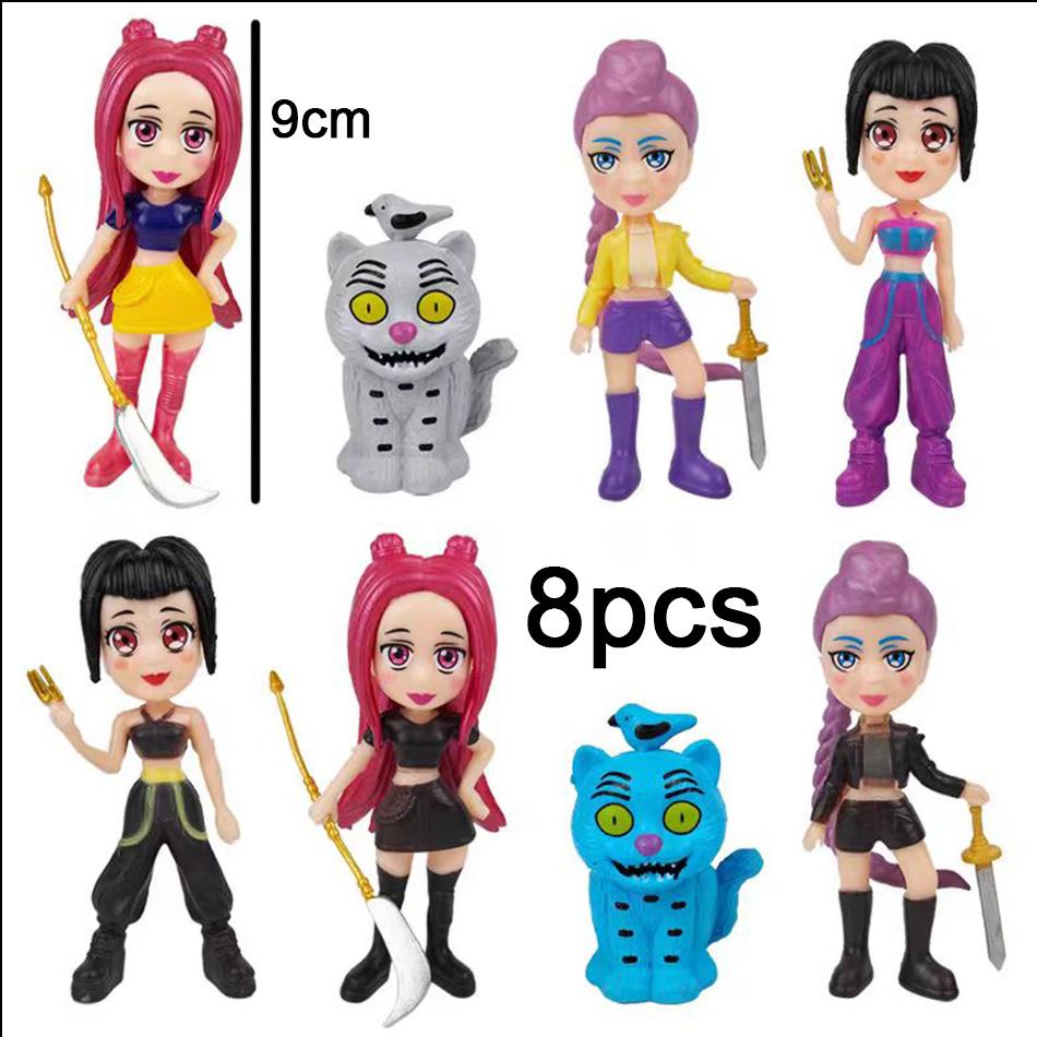 

New Anime K Pop Demon Hunters Figure K-Pop Demon Hunters Rumi Mira Zoey Tiger Figurine Toy Desk Decor Statues Ornament Kid
