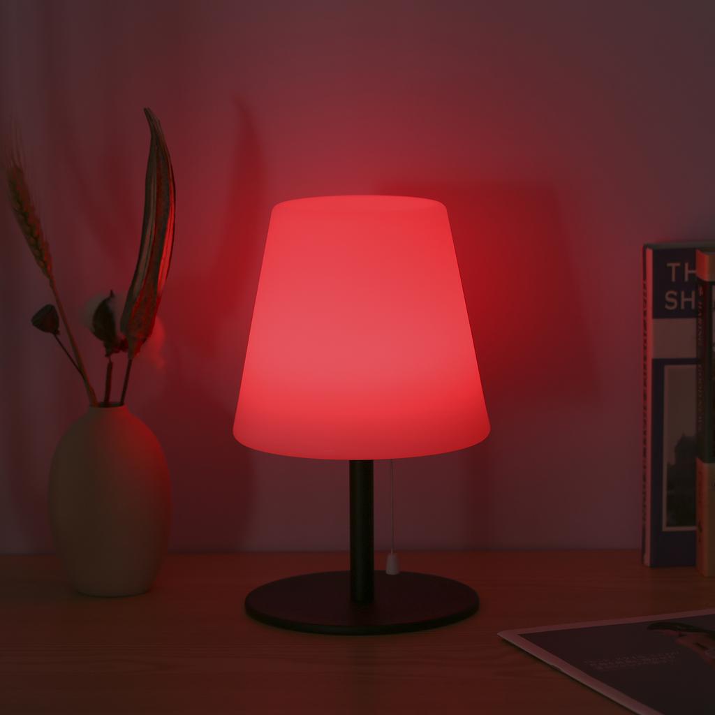 Neoglint RGB Lâmpada de mesa Luz de mesa colorida com controle remoto Puxar interruptor de corrente Lâmpada de cabeceira