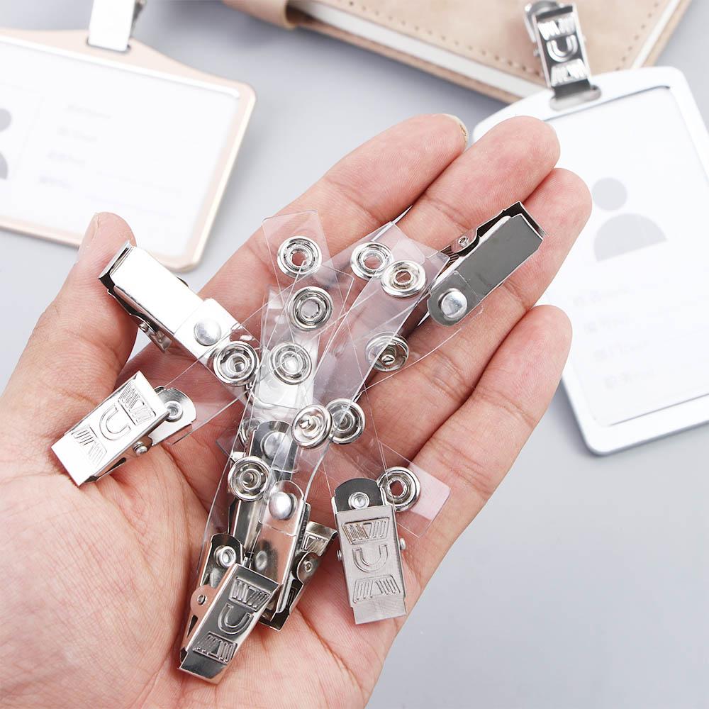 Metal Stainless steel Name Tag Badge Reel Clips Badge Holder Clip ID Card Clips Card Clip Holders