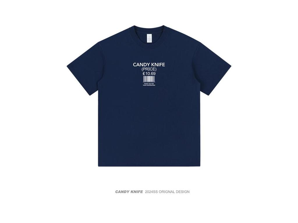 Unisex Minimalist Letter Barcode Print Heavy Cotton T-Shirt - Trendy Summer Short Sleeve Design