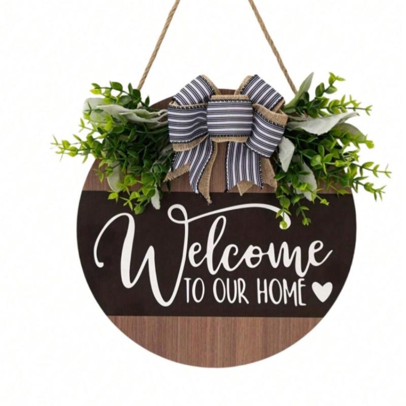 1pc Farmhouse front door decor, housewarming gifts, Home outdoors indoors, Handcrafted 12-inch front door welcome wreath