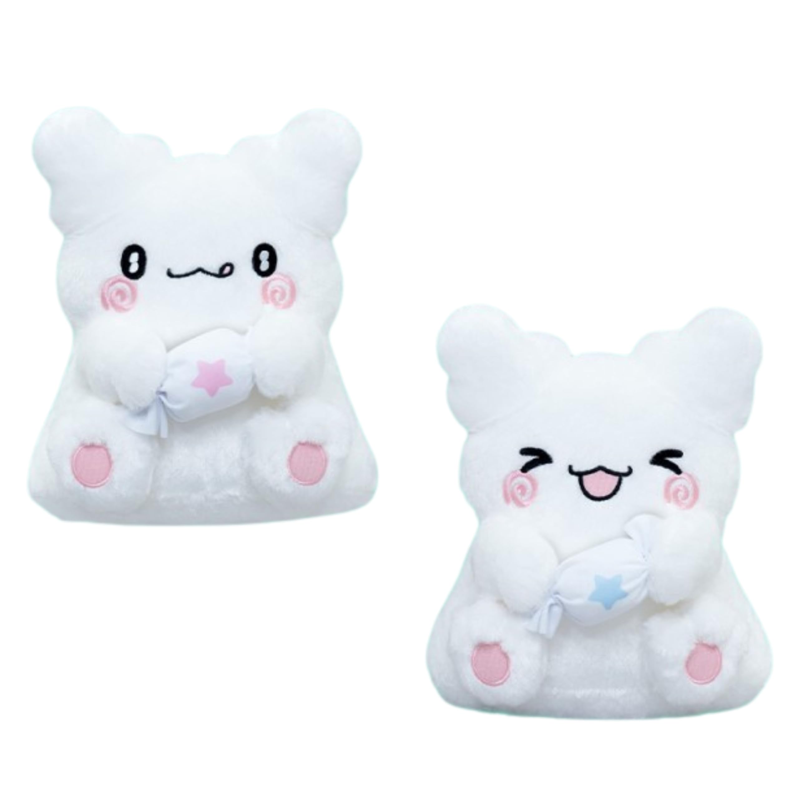 

Hanamaru Obake Pastel Candy Big Plush 2 Types Size Official Toy, (Pink, Blue), Approx. 25cm,