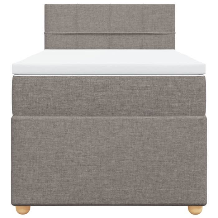 Maison Exclusive - Slatted Bed Base with Taupe Mattress 90x200 Cm Fabric