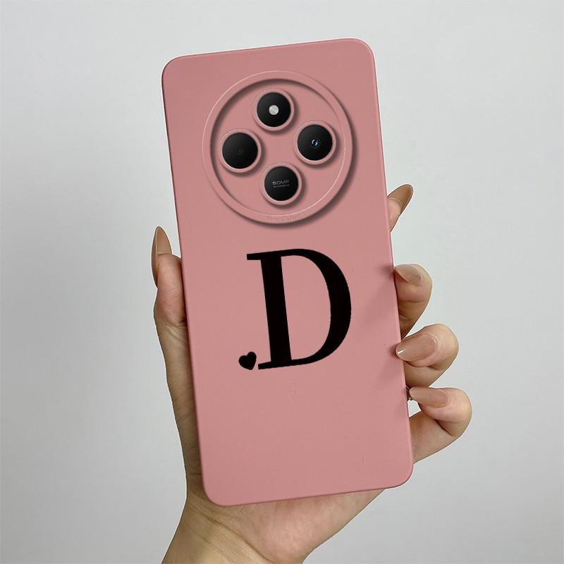 For Redmi 14C 4G 5G Case Cute Initial Letters Shell Soft Silicone Phone Cover Little Mi Poco C75 PocoC75 Shockproof TPU Fundas
