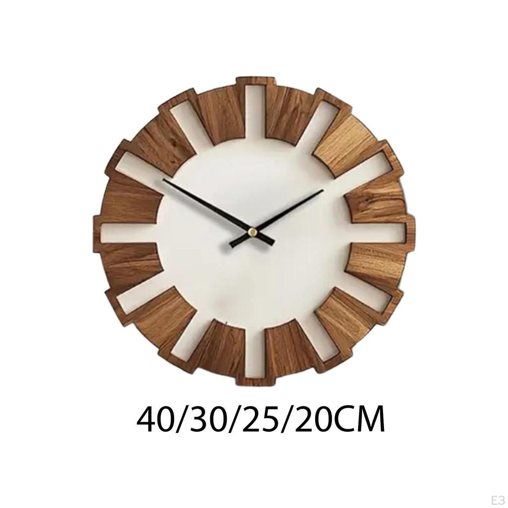 Creative Round Wooden Wall Clock with No Movement for Kitchen, Bedroom, Dining Room - Suitable