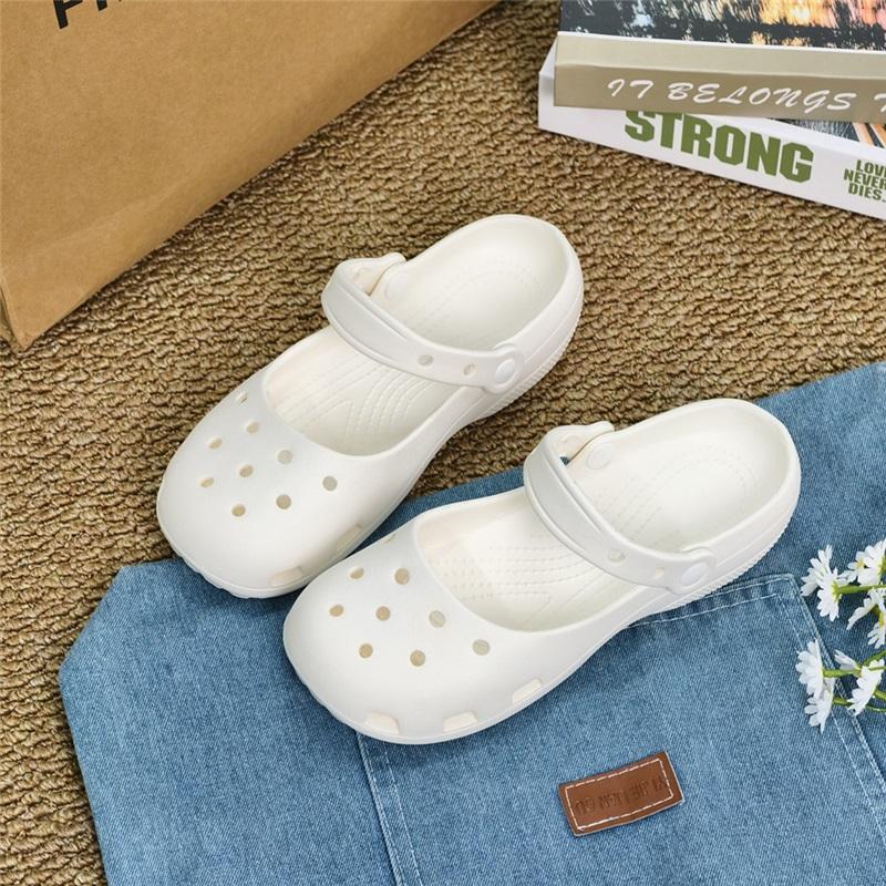Ballet Style EVA Croc Shoes For Women Summer Baotou Outer Wear Soft Sole Anti-Slip Sandals Versatile Trendy Shoes