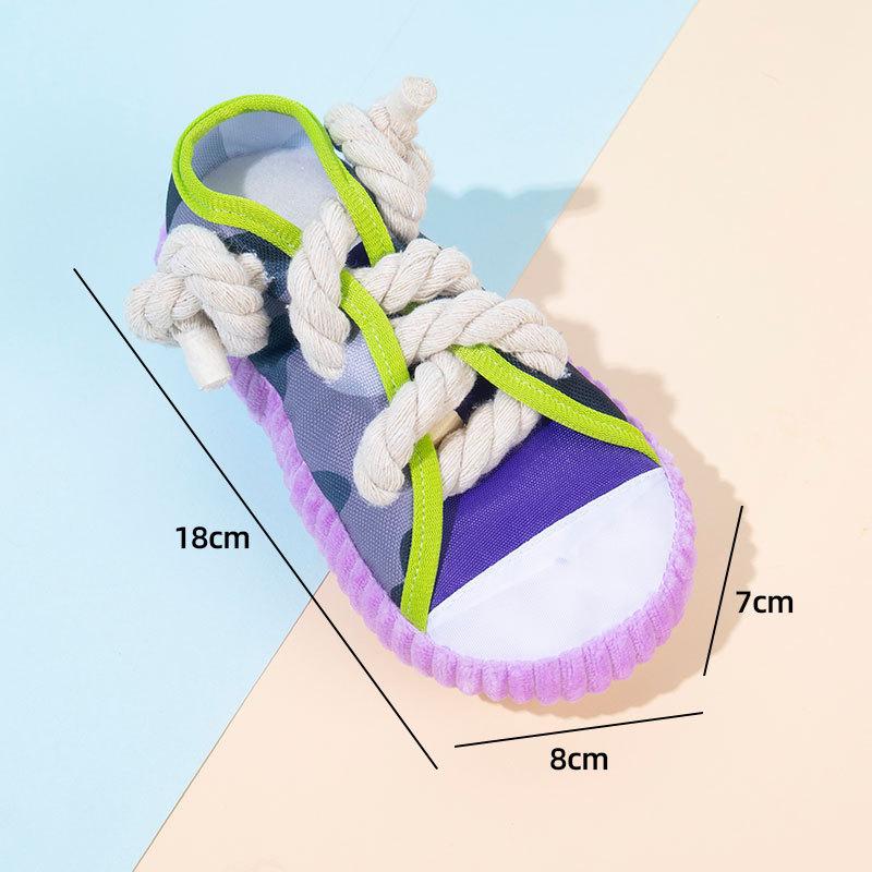 Dog toy durable chewable rope-knot slipper for training Teddy, Pomeranian, and other small dogs to expend energy, grind teeth, and relieve boredom фиолетовый
