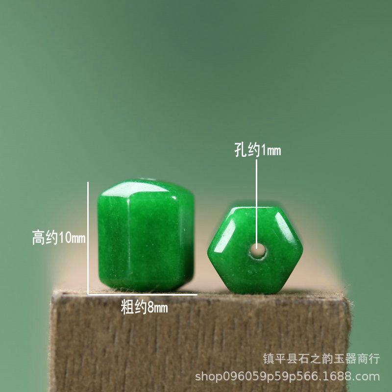 8x10mm Jade Gemstone Dry Green Straight Barrel Beads for DIY Bracelets and Jewelry