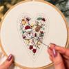 A25F-For Winter Decor 2026 New DIY Heart Shaped Hand Embroidered Christmas Ornament Kit, Embroidery Christmas Ornament Kits
