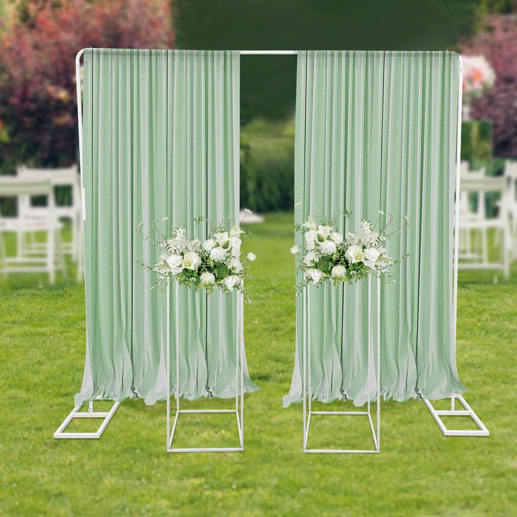 Large 2x2m Wedding Balloon Arch Stand with 2 Square Flower Stands, White Backdrop Frame, Modern Floor Mount Decor for Birthday