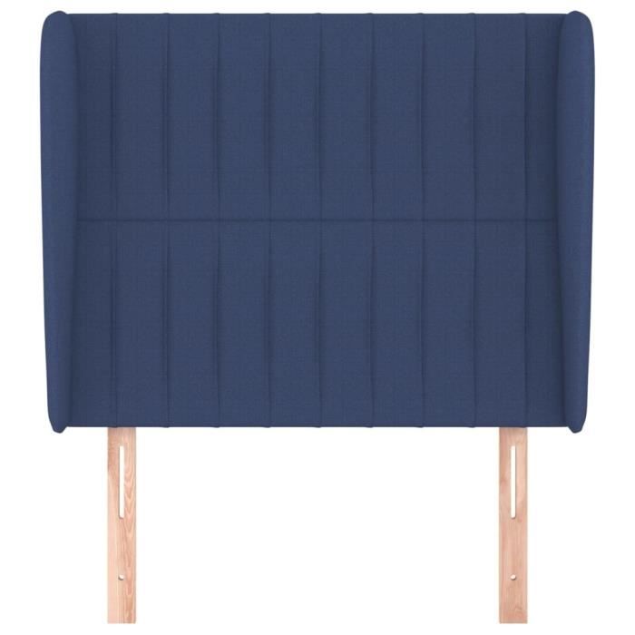 VidaXL Tête de lit avec oreilles Bleu 103x23x118-128 cm Tissu3118190