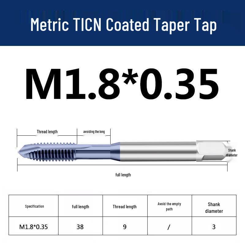 Jundingying TICN Spiral Point Tap M1.8x0.35