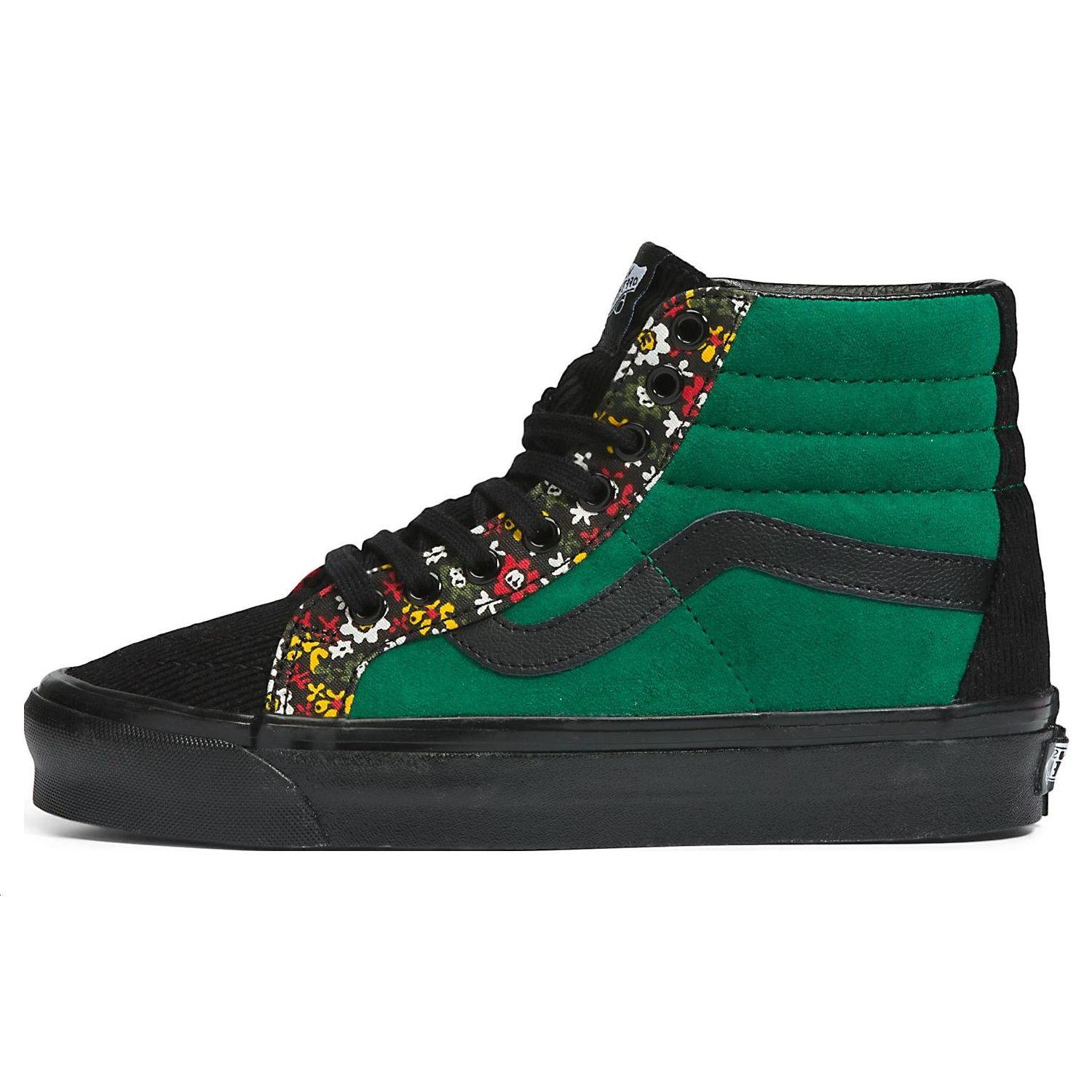 

Vans Sk8 Anaheim Factory 38 Dx High Top Skate Shoes Floral Unisex Sneakers Black Green Red VN0A5KXVRGR 35