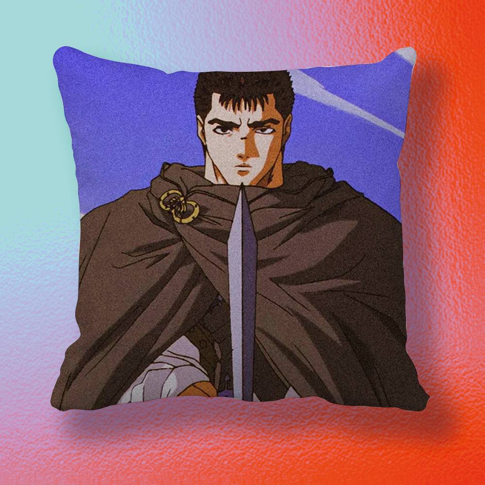 Anime BBerserkS  Doublesided printed pillow cover Solid color minimalist pillowcase fits all bedroom styles