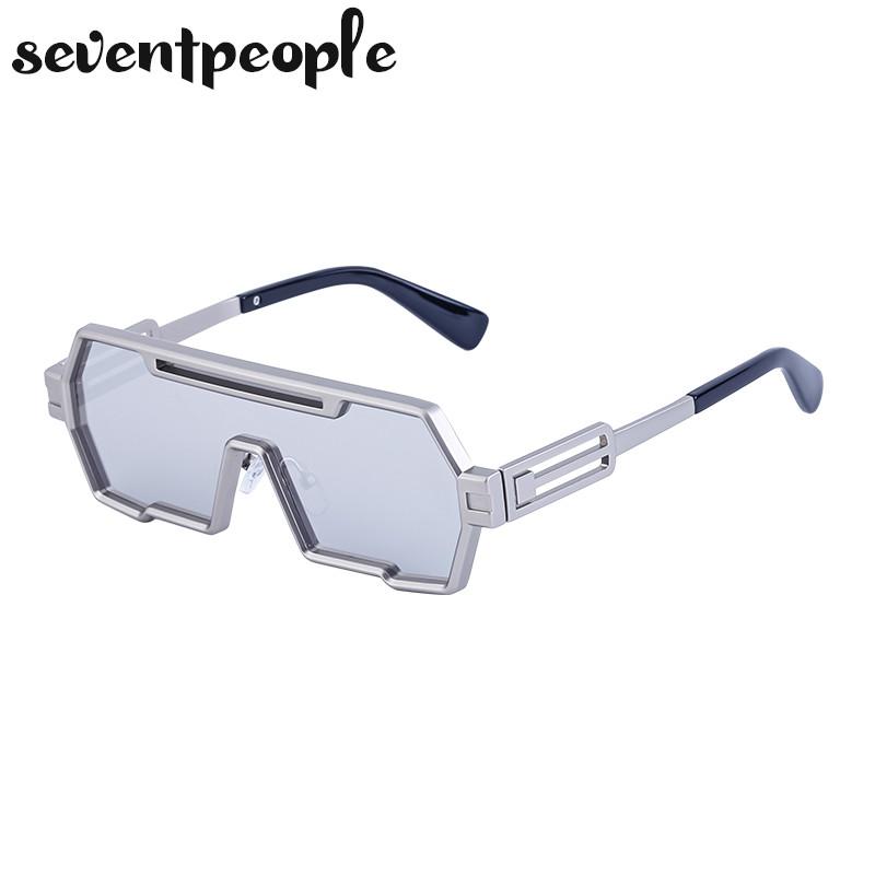 Steampunk Sunglasses Men  New Fashion Square Sun Glasses For Male Metal One-Piece Punk Sunglass Trendy Rectangular shades