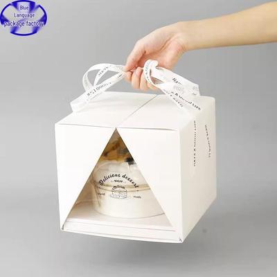 Scatola Pieghevole Premium per Torte da 4/6/8 Pollici, Chiffon o Mousse, per Compleanni, Regalo e Confezionamento Trasparente