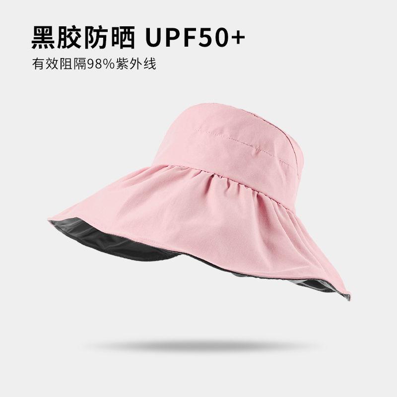 Spring and summer large brim vinyl sun hat UPF + UV protection Velcro adjustable hat circumference sun protection hat