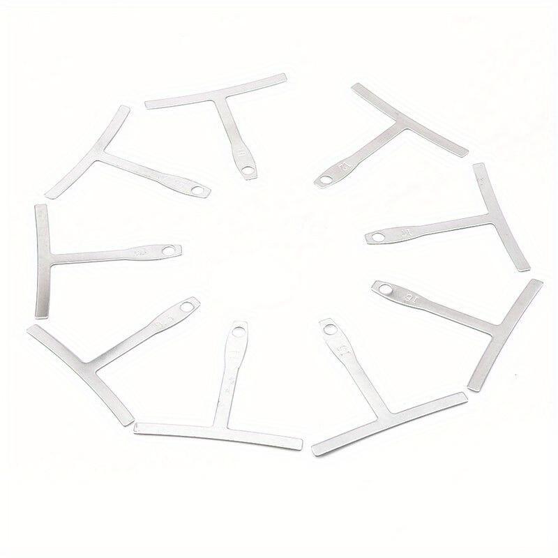 9pcs Guitar Spoke Gauge T-Shape Ruler Fingerboard Measure Luthier Tool Neck Arc Adjustment Measure Caliper