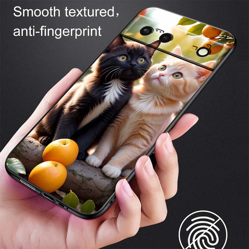 Cute cartoon cat illustration Phone Case For Google Pixel 10 9a 9 8A 8 7 7A 6 6A Pro XL 2024 5G Black Soft TPU Silicone