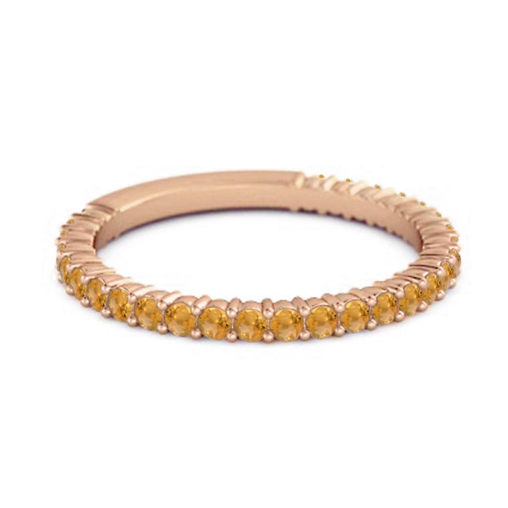 Citrin Eternity Bandring - 925 Sterling Silber Roségold Vermeil