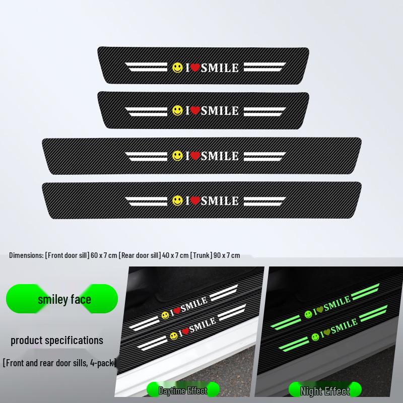 Compatible Door Sill Trim and Protective Anti-Stepping Stickers for Haval H6, M6, H9, Big Dog, First Love, and F7 - Glow-in-the-Dark Option Available.