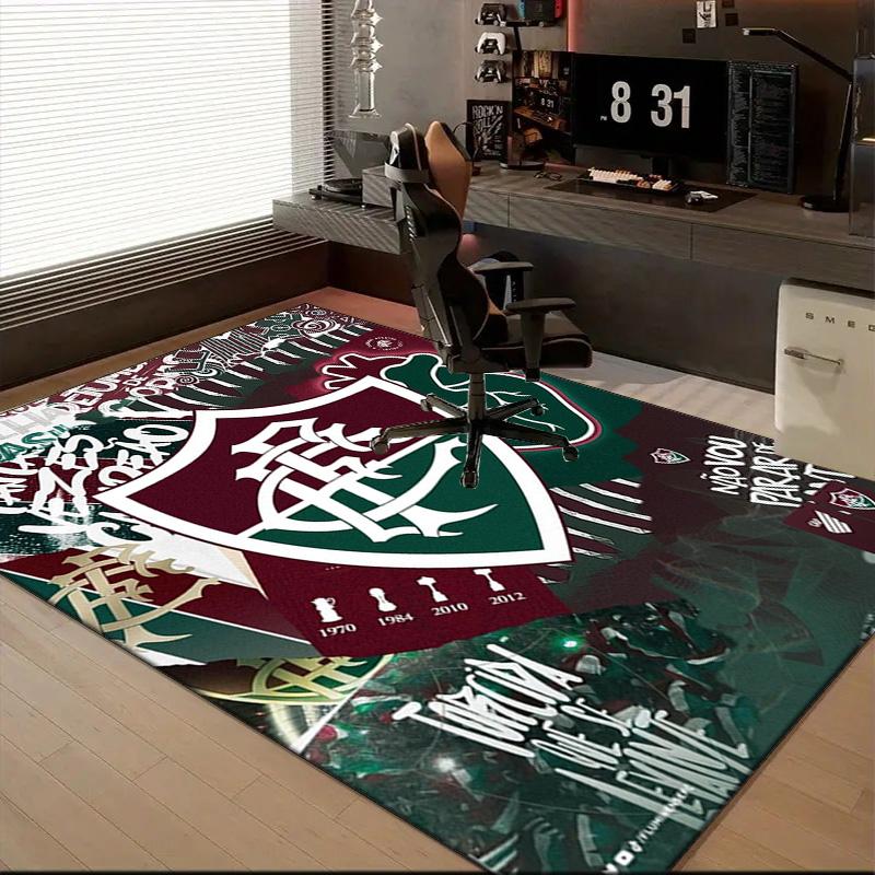 Soccer Club Emblem Design Printed Office Carpet Chair Cushion Entryway Rug, Rugs for Living Room, Bedroom Christmas gifts