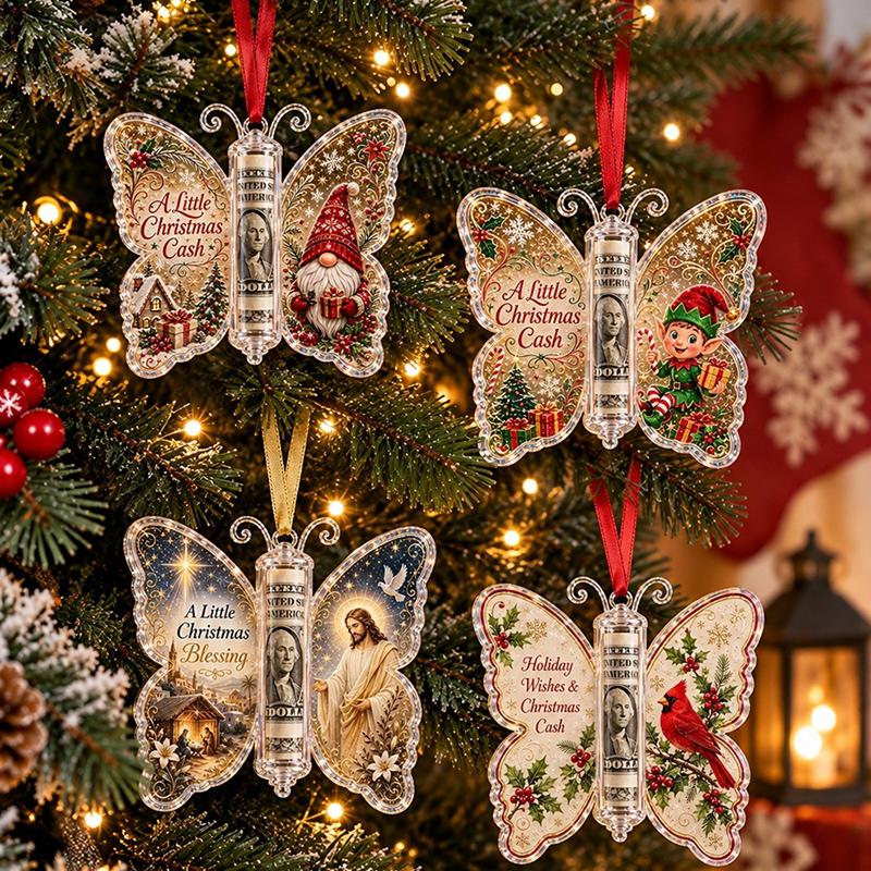 Christmas Cash Boxes Ornament Christmas Tree Money Holder Hanging Pendants Christmas New Year Money Gift Boxes Decorations