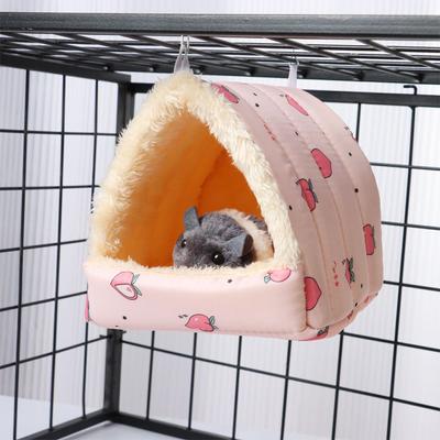 Cute Small Cage Rabbit Squirrel Winter Warm Mat Guinea Pig Nest Hamster House Small Animal Sleeping Bed Pet Hanging Cage