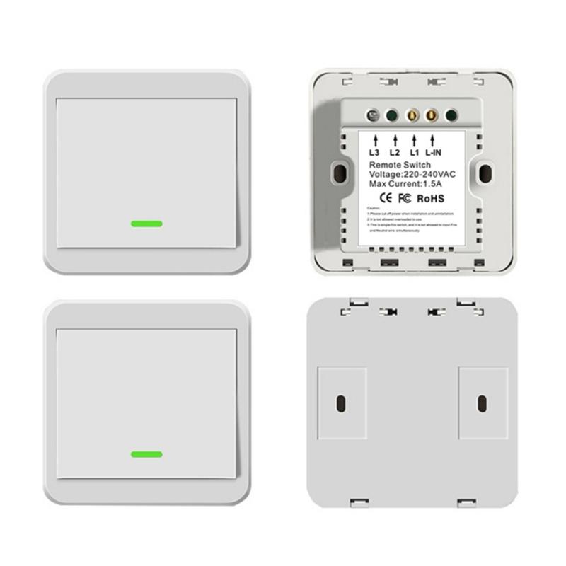 Wireless Remote Control Switch Wall Panel Transmitter Wireless 433mhz Light Switch for Homes Living-Room Bedroom