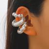 Chic European & American Oval Hollow Electroplated Ear Clip Earrings