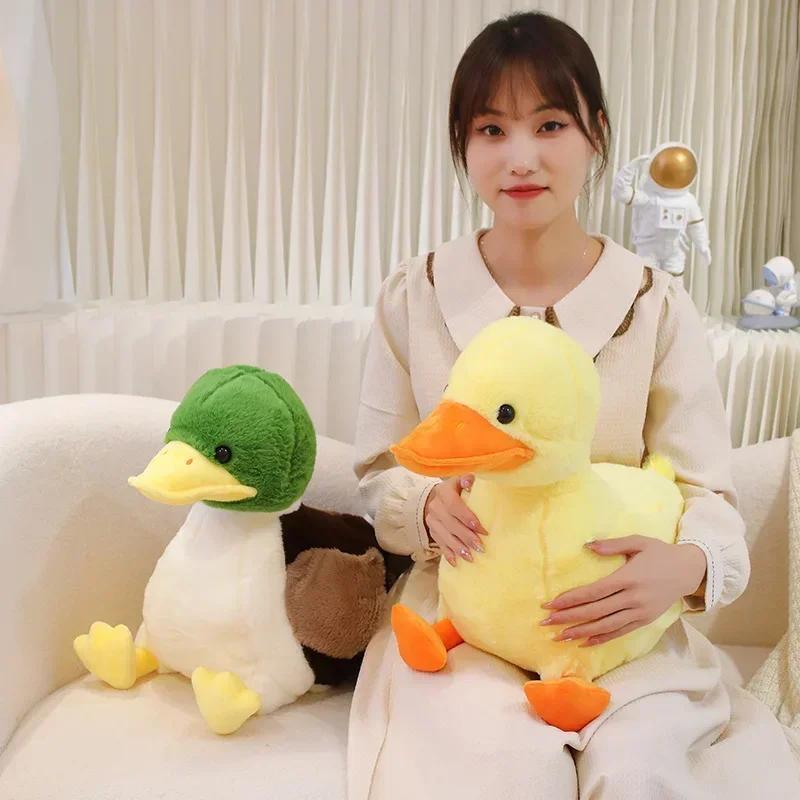 Simulation Small Yellow Duck Kawaii Wild Green Duck Plush Toys Cartoon Stuffed Animals Dolls Soft Throw Pillow Toys Room Decor