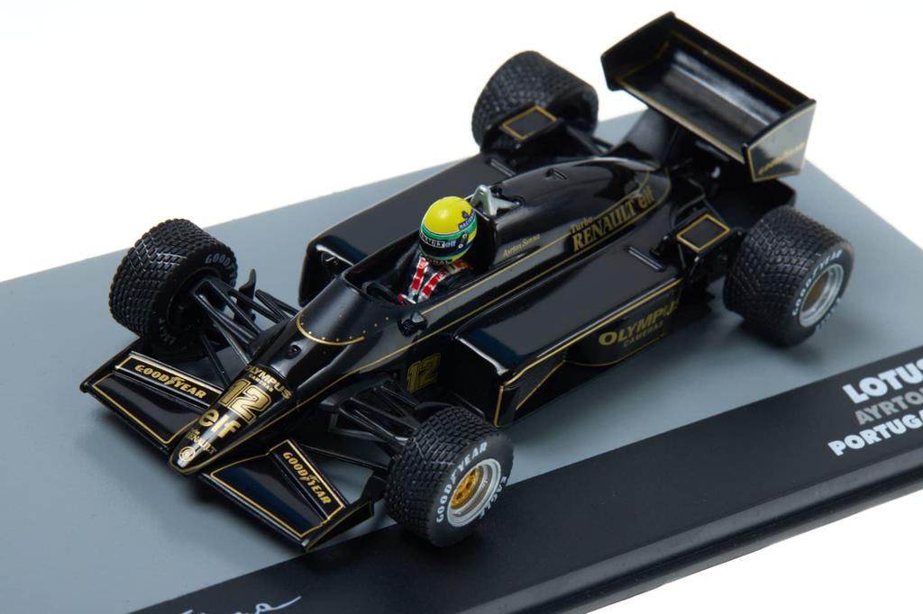 scale F1 diecast model car Portuguese Grand Prix 1985 Ayrton Senna Lotus Renault Ayrton Senna Team John Player Special Winner 1/43 [Lotus 97T] [Used]