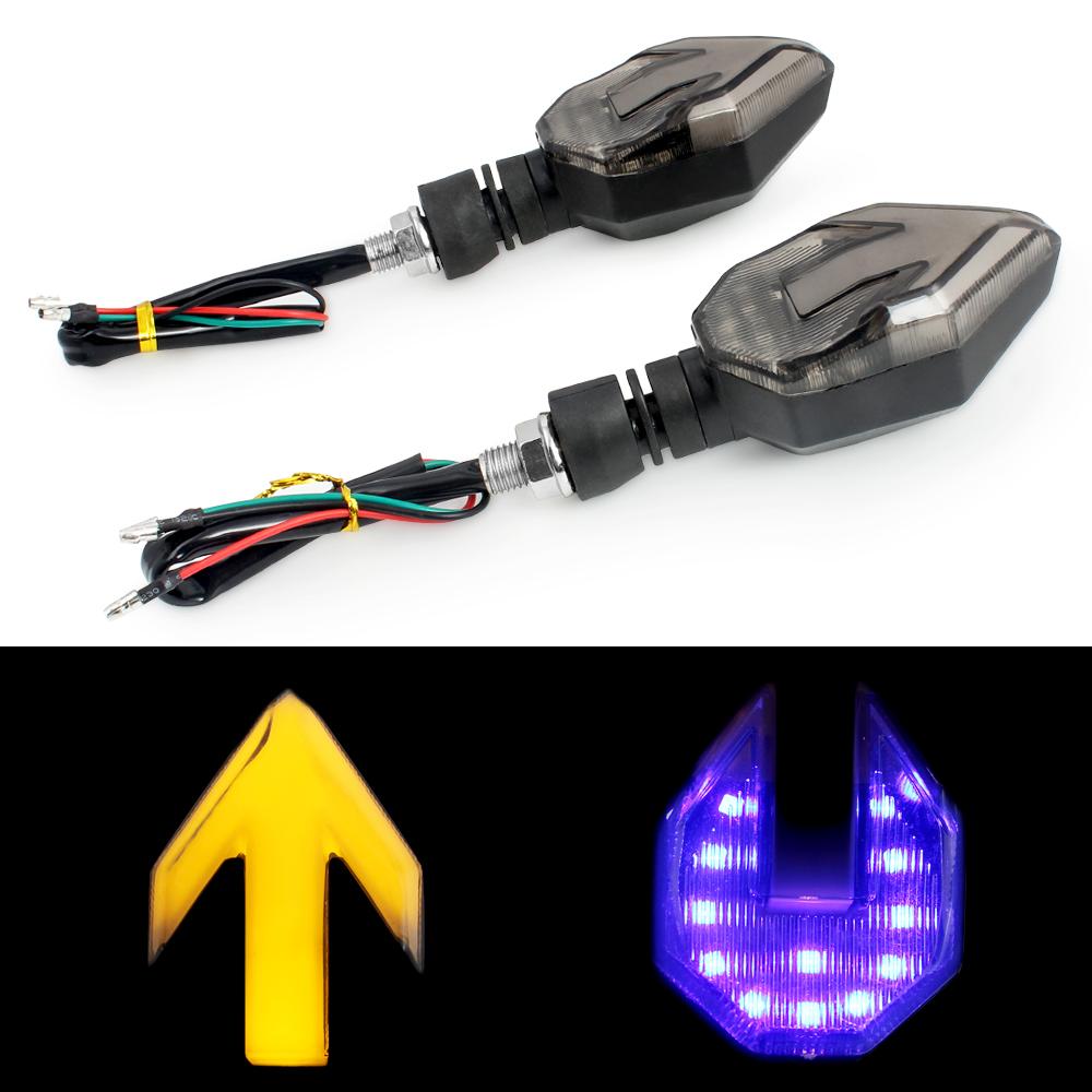 12V Motorcycle Flasher LED Blinker Motorbike Accessories Flowing Amber Turn Signals Indicator for Motocross Dirt Bike